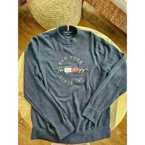 Tommy Hilfiger Men's Signature Logo Crewneck Cotton Sweater Size Large